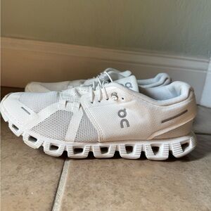 On Cloud Running White Athletic Shoes